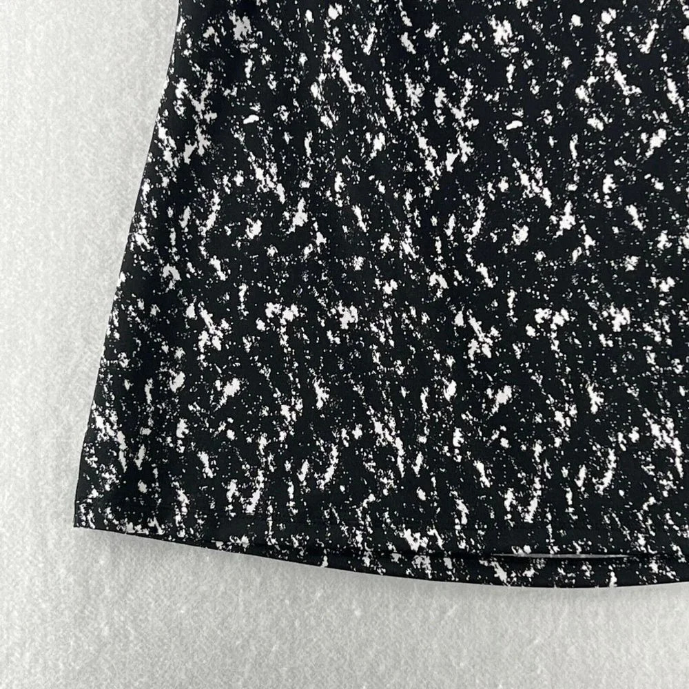 89TH & MADISON Tank Womens Sz M Printed Draped Sleeveless Stretch Jersey Black - Picture 6 of 10